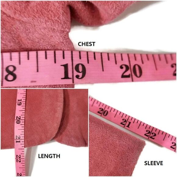 Pendleton Women's Petite Size Small Pink 5-button Leather Jacket - Picture 10 of 10